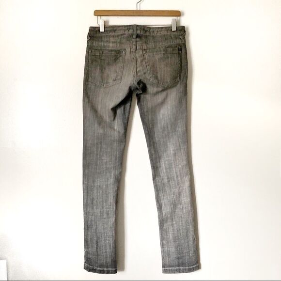 Vintage Free People gray distressed straight fit jeans size 27 preowned - Picture 6 of 8